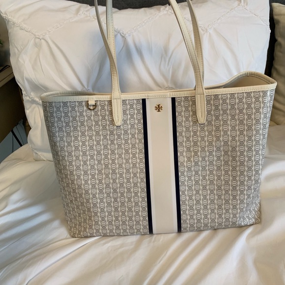 tory burch gemini link tote white